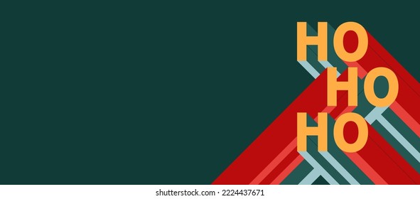 Bauhaus christmas web banner. Abstract text on green background with empty space.