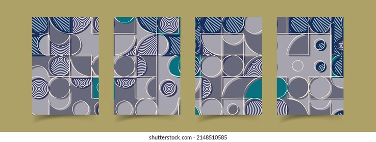 Bauhaus Kompositionskunst aus abstrakten Elementen, Linien und fetten geometrischen Formen, nützlich für Website-Hintergrund, Plakatkunst-Design, Titelseite von Magazinen, Banner, Druckabdeckung.