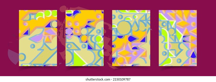 Bauhaus composition artwork made with abstract elements, lines and bold geometric shapes, useful for website background, poster art design, magazine front page, banners, prints cover.