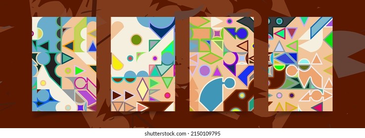 Obra artística de composición en baudihaus hecha con elementos abstractos, líneas y formas geométricas en negrita, útil para el fondo del sitio web, diseño artístico de afiches, portada de la revista, banners, portada de impresiones.