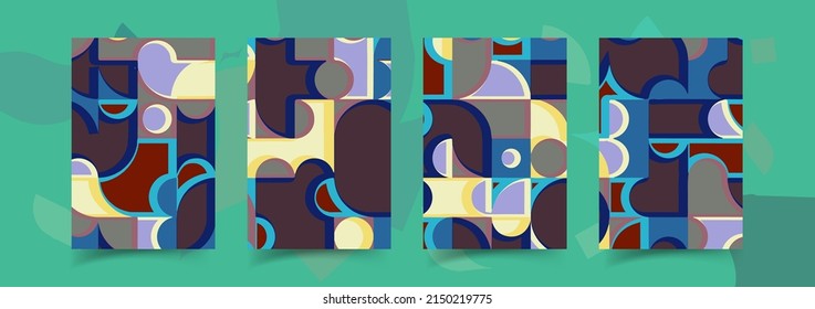 Bauhaus Kompositionskunst aus abstrakten Elementen, Linien und fetten geometrischen Formen, nützlich für Website-Hintergrund, Plakatkunst-Design, Titelseite von Magazinen, Banner, Druckabdeckung.