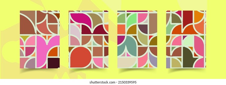 Obra artística de composición en baudihaus hecha con elementos abstractos, líneas y formas geométricas en negrita, útil para el fondo del sitio web, diseño artístico de afiches, portada de la revista, banners, portada de impresiones.