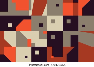 Bauhaus composition artwork made with vector abstract elements, lines and bold geometric shapes, useful for website background, poster art design, magazine front page, banners, prints cover.