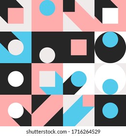 Bauhaus composition artwork made with vector abstract elements, lines and bold geometric shapes, useful for website background, poster art design, magazine front page, banners, prints cover.