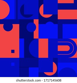Bauhaus composition artwork made with vector abstract elements, lines and bold geometric shapes, useful for website background, poster art design, magazine front page, banners, prints cover.