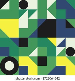 Bauhaus composition artwork made with vector abstract elements, lines and bold geometric shapes 