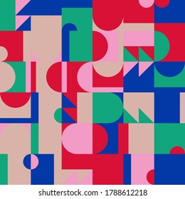 Obra artística de composición en baudios hecha con elementos abstractos vectoriales, líneas y formas geométricas en negrita, útil para el fondo del sitio web, diseño artístico de afiches, portada de la revista, banners, portada de impresiones.