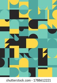 Bauhaus composition artwork made with vector abstract elements, lines and bold geometric shapes, useful for website background, poster art design, magazine front page, banners, prints cover.