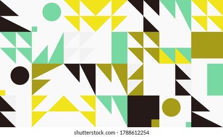 Obra artística de composición en baudios hecha con elementos abstractos vectoriales, líneas y formas geométricas en negrita, útil para el fondo del sitio web, diseño artístico de afiches, portada de la revista, banners, portada de impresiones.