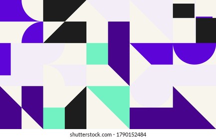 Bauhaus composition artwork made with vector abstract elements, lines and bold geometric shapes, useful for website background, poster art design, magazine front page, banners, prints cover.