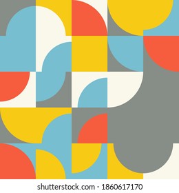 Bauhaus composition artwork made with vector abstract elements, lines and bold geometric shapes, useful for website background, poster art design, magazine front page, banners, prints cover.