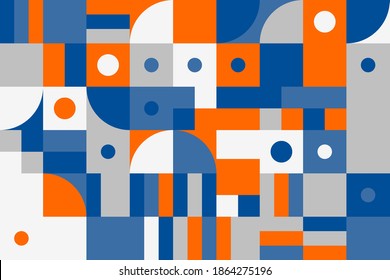 Bauhaus composition artwork made with vector abstract elements, lines and bold geometric shapes, useful for website background, poster art design, magazine front page, banners, prints cover.