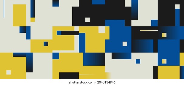 Bauhaus composition artwork made with vector abstract elements, lines and bold geometric shapes, useful for website background, poster art design, magazine front page, banners, prints cover.
