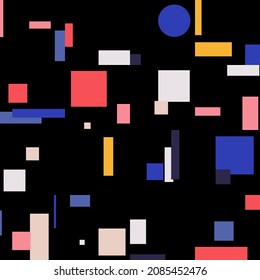 Bauhaus composition artwork made with vector abstract elements, lines and bold geometric shapes, useful for website background, poster art design, magazine front page, banners, prints cover.
