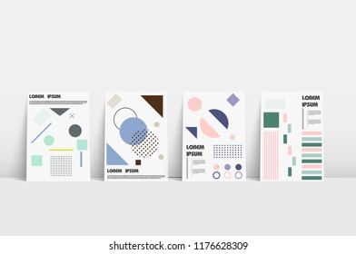 Bauhaus covers. Bauhaus green bauhaus covers or brochure template on halftone light background. Vector presentation template. Vector circle infographic. Business presentation. Vector illustration. Bau