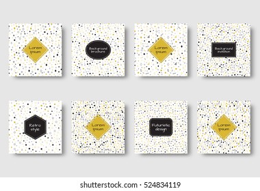 Bauhaus design. Geometric pattern. Set for cover, flyers, leaflets, promotional offers, invitation, greeting, brochures, booklets. Vector abstract background.