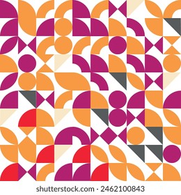 Diseño de Bauhaus patrón sin fisuras Vector geométrico con varios colores