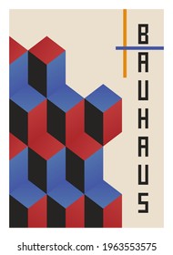 Bauhaus Digital Art Print. Geometric Retro Background Swiss Style, Simple Poster For Wall Decoration. Vector Design