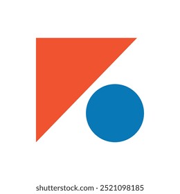 Elemento Bauhaus. Forma abstracta geométrica moderna en estilo minimalista. Brutalismo forma básica, línea, ojo, círculo y patrón, icono de Vector de arte. Figura colorida y diseño simple de los puntos, fondo blanco
