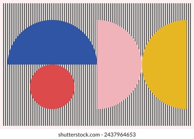 Bauhaus elements, abstract vector set of shapes. Bold colorful graphic elements, simple geometrical minimal forms for web design, poster art, decorative print, invitation letter, background creation