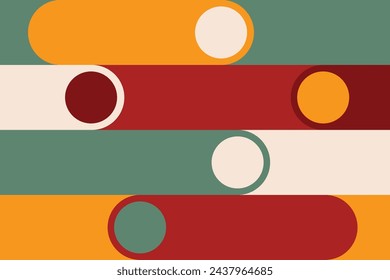 Bauhaus elements. Modern geometric abstract shapes in minimal style. Brutalism basic forms, lines, eye, circles and patterns, art vector set. Colorful figures and dots simple design