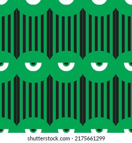 Bauhaus eye seamless pattern. Minimal geometric design of the 20s. Abstract vector template with elements of primitive forms. 