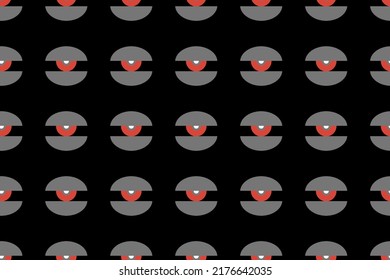 Bauhaus eye seamless pattern. Minimal geometric design of the 20s. Abstract vector template with elements of primitive forms. 