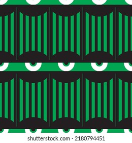 Patrón inquebrantable de los ojos de Bauhaus. Diseño geométrico mínimo de los años 20. Plantilla vector abstracta con elementos de formas primitivas. 