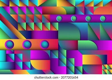 Bauhaus geometric Background shape with gradient color for wall art, wallpaper, banner, sales promotion and business presentation