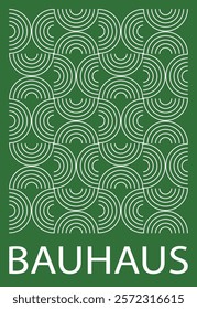 Bauhaus geometric circle pattern background poster. Vector flat illustration