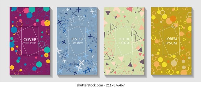 Bauhaus geometric pattern background, vector abstract circle, triangle and square lines art. Background template with copy space for text and images design by abstract colored shapes, line arts.