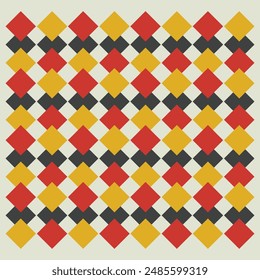 Bauhaus geometric pattern background, vector abstract circle, triangle and square lines art. Yellow, blue, red and green color, trendy Bauhaus pattern backgrounds set