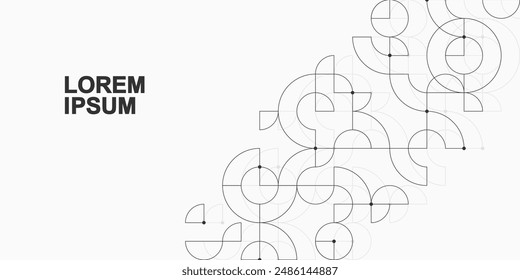 Bauhaus geometric pattern background. Vector abstract trendy bauhaus pattern for header, web banner, website, presentation