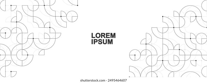 Bauhaus geometric pattern background. Vector abstract trendy bauhaus pattern for header, web banner, website, presentation