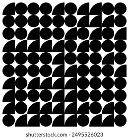 Bauhaus geometric pattern background, vector abstract circle, triangle and square lines art. Yellow, blue, red and green color, trendy Bauhaus pattern backgrounds set