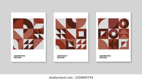 Bauhaus geometric pattern design. Trendy bauhaus cover template. Modern geometric shape poster design. Vector illustration