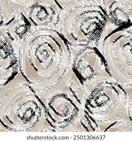 Fondo de patrones de moda sin costuras geométricas de Bauhaus, líneas abstractas de Vector Art.Beige blanco colores naturales, patrón de Bauhaus de moda