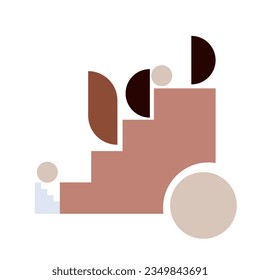 Bauhaus Geometric Shape. Modern geometric abstract shapes in minimal style. Brutalism basic forms, lines, eye, circles and patterns, art vector set.