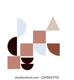 Forma Geométrica Bauhaus. Formas abstractas geométricas modernas con un estilo mínimo. Brutalismo formas básicas, líneas, ojos, círculos y patrones, conjunto de vectores artísticos.
