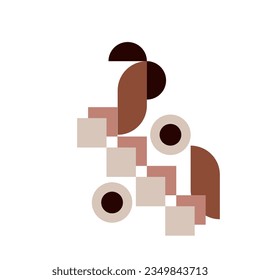 Bauhaus Geometric Shape. Modern geometric abstract shapes in minimal style. Brutalism basic forms, lines, eye, circles and patterns, art vector set.