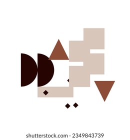 Bauhaus Geometric Shape. Modern geometric abstract shapes in minimal style. Brutalism basic forms, lines, eye, circles and patterns, art vector set.