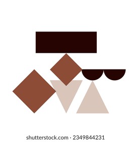 Bauhaus Geometric Shape. Modern circles, triangles and squares, minimal style bauhaus figures vector illustration set. Graphic style design elements. Bauhaus elements pattern