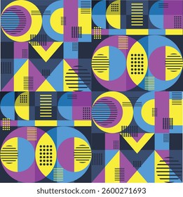 bauhaus geometric shape  seamless pattern