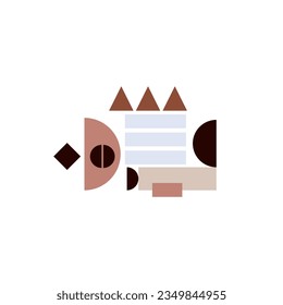 Bauhaus Geometric Shape. Squares, circles, triangles, stripes. Bauhaus style. Set with graphic elements. Seamless pattern. Design in minimal flat style. Vector illustration.
