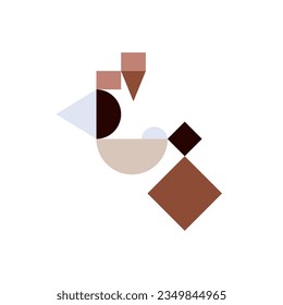 Bauhaus Geometric Shape. Squares, circles, triangles, stripes. Bauhaus style. Set with graphic elements. Seamless pattern. Design in minimal flat style. Vector illustration.