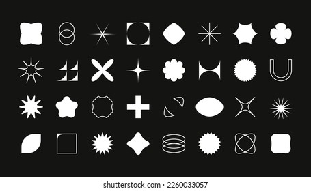 Bauhaus geometric shapes. Basic brutalist form, swiss primitive minimal figure modern composition. Vector postmodern set