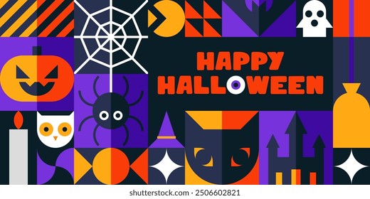 Bauhaus Halloween Pattern Vector Illustration