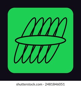 Bauhaus icon with square shape. Geometric figure with abstract outline brutalist print. Green design element in brutalism style. Stylized futuristic patch, symbol. Flat isolated vector illustration