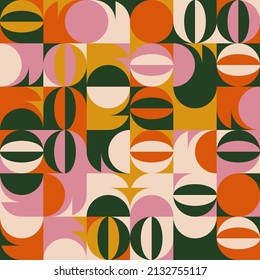 Bauhaus inspired abstract artwork made with vector design elements and bold geometric shapes for poster, cover, art, presentation, prints, fabric, wallpaper and etc.