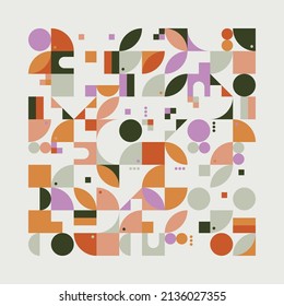 Bauhaus inspiró obras de arte abstractas hechas con elementos de diseño vectorial y formas geométricas audaces para afiches, cubiertas, arte, presentación, impresiones, tela, papel pintado, etc.